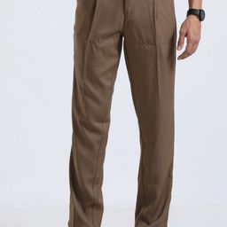 NEVER NEUD Men Relaxed Straight Fit Pleated Trousers-image-21