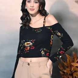 IUGA Print Off-Shoulder Crop Top-picture-26
