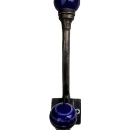 IndianShelf Blue & Bronze Printed Ceramic Wall Hook-image-88