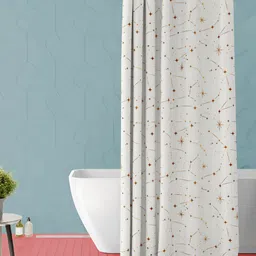 ArtzFolio White & Yellow Geometric Printed Waterproof Shower Curtain-image-48