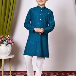 HUMAN CHOICE Kids-Boys Viscose Rayon Kurta Sets-image-77