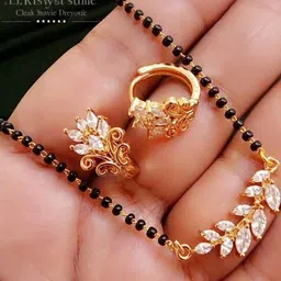 TIYARA Gold-Plated Artificial Beads Mangalsutra-image-42