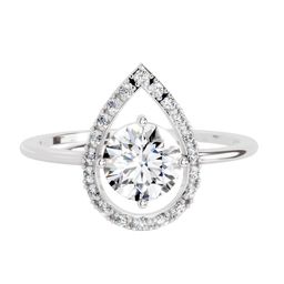 Sparkles 14KT White Gold Diamond Studded Round Shape Ring -1.56g-image-22