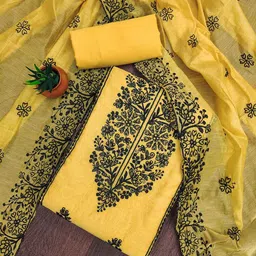 Nayanthara Trends Embroidered Thread Work Chanderi Unstitched Dress Material-picture-48