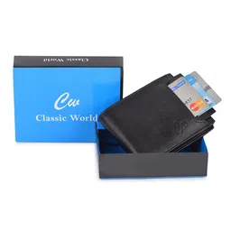 classic world Men PU Two Fold Wallet with SIM Card Holder-18