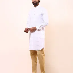 Satwaa Geometric Printed Band Collar Straight Kurta-18