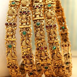 Panash Set Of 2 24CT Gold Plated Handcrafted Antique Bangles-49
