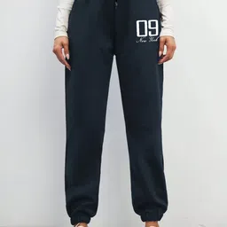 SAAHASAM Women Printed Relaxed Loose Fit Joggers Trousers-picture-30