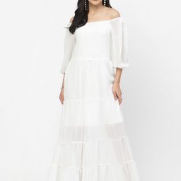 DELIS Women Puff Sleeves Maxi Dress-image-35