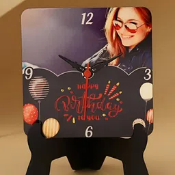 fnp Black & Red Printed Contemporary Table Clock image 3