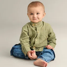 My Milestones Boys Opaque Solid Casual Shirt-image-55