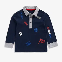mothercare Boys Printed Polo Collar Applique T-shirt-image-35