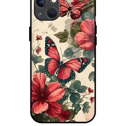 QRIOH Floral Printed iPhone 13 Mini Back Case Mobile Accessories-image-63