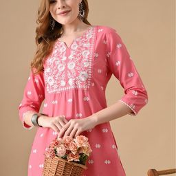 BKApparels Women Ethnic Motifs Printed Daily Cotton A-Line Kurta-image-16