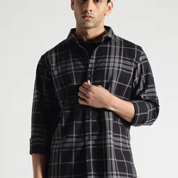 Code 61 Men Standard Slim Fit Shepherd Checks Opaque Checked Casual Shirt-image-70