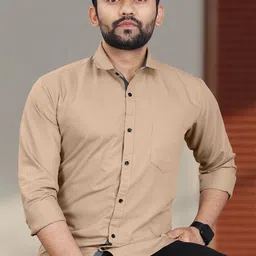 VeBNoR Men Standard Fit Solid Spread Collar Casual Shirt-image-94