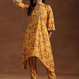 Libas Women Floral Printed Regular Beads and Stones Kurta with Trousers-picture-28