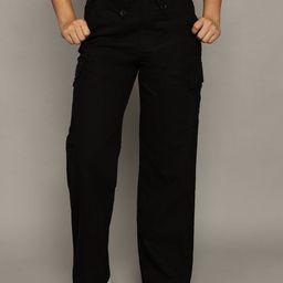 The Roadster Lifestyle Co Women Wide Leg Cargo Trousers-image-99