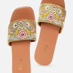 Kiana House Of Fashion Women Embellished Ethnic Comfort Sandals image 3