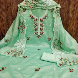 HERE&NOW Floral Embroidered Unstitched Dress Material-picture-42