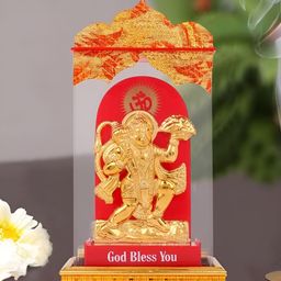 INTERNATIONAL GIFT Gold-Toned Lord Hanuman Religious Idol Showpiece-image-88