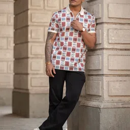 Powerlook Men Printed Polo Collar T-shirt-picture-13