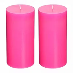 PEEPALCOMM Pink 2 pieces Pillar Candle-image-21