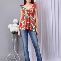 VYMO Geometric Print Sweetheart Neck Twisted Bralette Top-picture-17