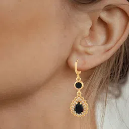 MEMOIR Gold-Plated Floral Shaped Drop Earrings-13
