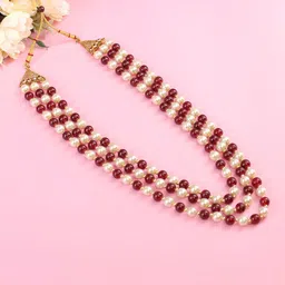 JIYANSHI FASHION Men Gold-Plated Artificial Stones Studded And Beaded Layered Necklace-39