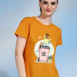 Moda Rapido Women Printed Bio Finish Raw Edge T-shirt-picture-35