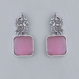 DASTOOR Gold-Plated Square Shaped Artificial Stones Studs image 2