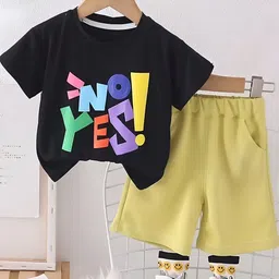 Googo Gaaga Boys Printed Round Neck Short Sleeves Pure Cotton T-Shirt With Shorts-39