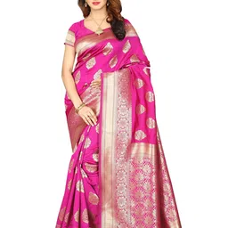 KALINI Woven Design Zari Silk Blend Designer Kanjeevaram Saree-image-43