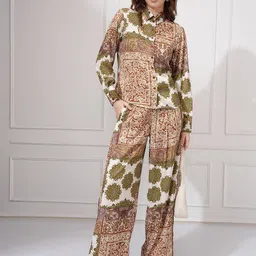 ESPYR By Tokyo Talkies Printed Shirt Collar Long Sleeves Shirt With Trouser-image-78