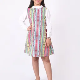 SILK SPARROW Girls Tribal Printed A-Line Dress-image-19