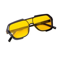 NESKA MODA Kids Yellow Lens & Black Square Sunglasses With UV Protected Lens-picture-26