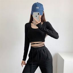 StyleCast x Revolte Extended Sleeves Georgette Crop Top-image-53