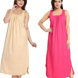 SAJATA Pink Pure Cotton Nightdress-picture-6