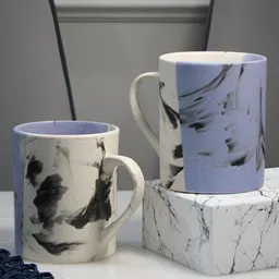 MODEFE Blue & White Printed Ceramic Matte Mugs Set of Cups and Mugs-26