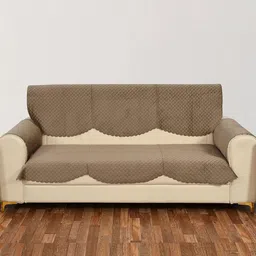 Sun Rise Holland Grey 2 Pieces Velvet Sofa Cover-image-45