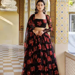 Ragavi Printed Ready to Wear Lehenga & Blouse With Dupatta image 1