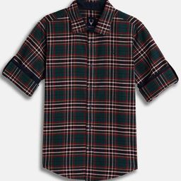 Allen Solly Junior Boys Slim Fit Tartan Checked Spread Collar Cotton Casual Shirt-picture-16