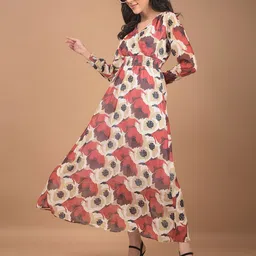 Crimsoune Club Print Fit & Flare Maxi Dress-picture-24