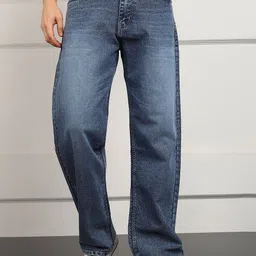 ANGERHOOD Men Baggy Light Fade Mid-Rise Stretchable Jeans-picture-11