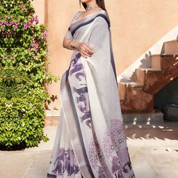 Anouk Rustic Ethnic Motifs Printed Zari Block Print Saree image 4