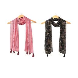 StoleVilla Multicoloured Floral Chiffon Stoles-image-55