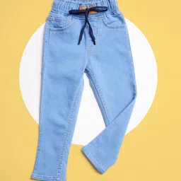 F2M Unisex Kids Regular Fit High-Rise Cuffed Hem Stretchable Jeans-image-83
