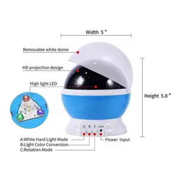 PIPALIYA Pink & Blue Star Master Rotating 360 Degree Moon Table Lamp image 2