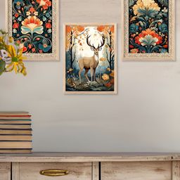 Kotart White & Brown 3 Pieces Wooden Floral and Botanical Wall Arts-picture-41
